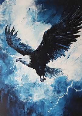 Eagle in Storm Painting