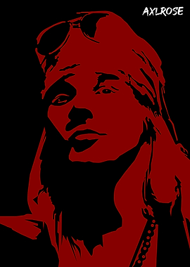 Axl Rose Portrait in Red and Black