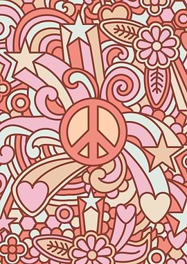 Retro Peace Sign Pattern - love peace