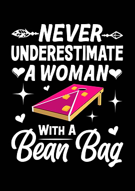 Never Underestimate Woman Bean Bag