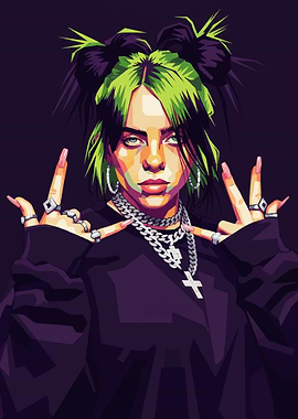Billie Eilish Digital Art Portrait