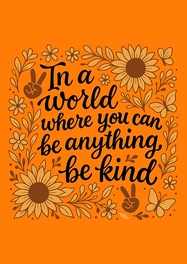 Be Kind Floral Orange Unity Day