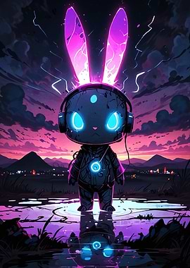 Cyberpunk Bunny Headphones