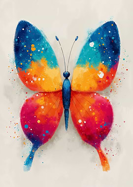 Colorful Watercolor Butterfly Art