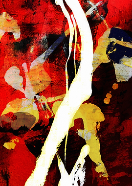 Abstract Red and Yellow Painting
