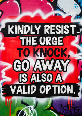 Resist the Urge Graffiti Art