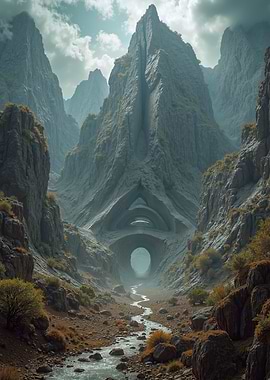 Mountain Pass with Tunnels