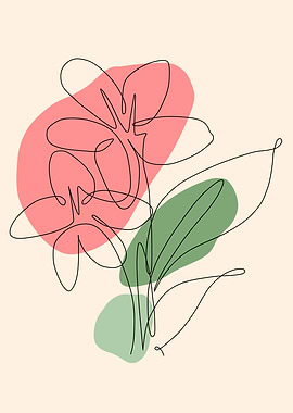 Minimalist Floral Line Art