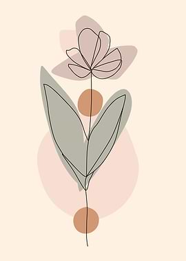 Minimalist Flower Line Art
