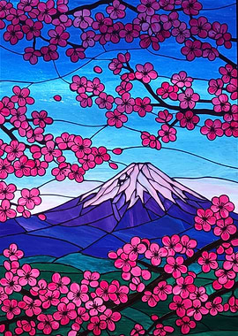 Mount Fuji and Cherry Blossoms