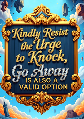 Kindly Resist Knocking Sign
