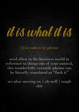 It is what it is phrase