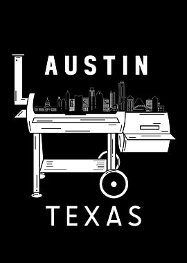 Austin Texas Skyline Souvenir BBQ Grill Austin