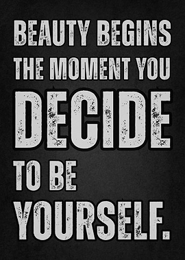 Beauty Begins: Inspirational Text Art
