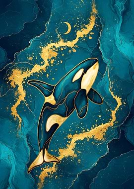 Elegant Orca Whale Art