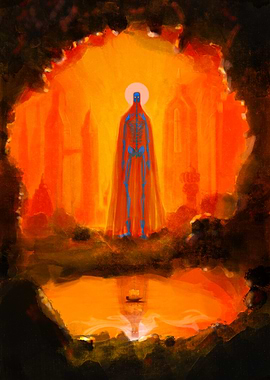 Death Figure Guides the Boat