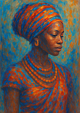 Painting of a beautiful African woman