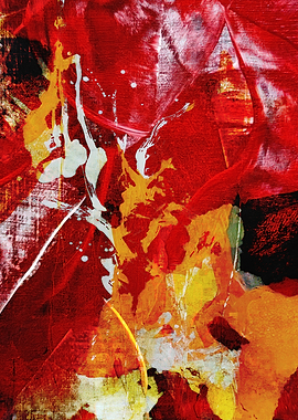 Abstract Red and Yellow Painting