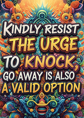Kindly Resist the Urge Text Art