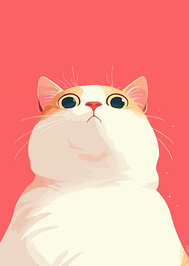 Judgmental Cat Funny Cute Minimalist Pop Art Illustration