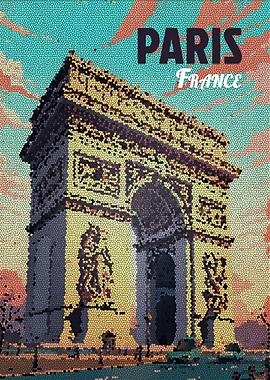 Paris France Arc de Triomphe Mosaic Poster