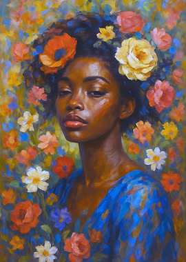 Floral Portrait of a Woman