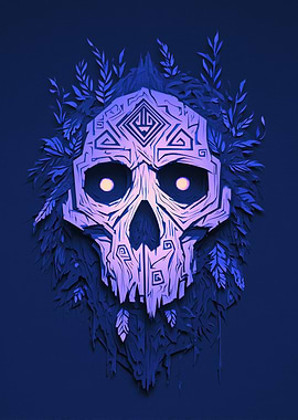 Ornate Skull with Foliage