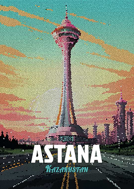 Astana Kazakhstan Mosaic Poster