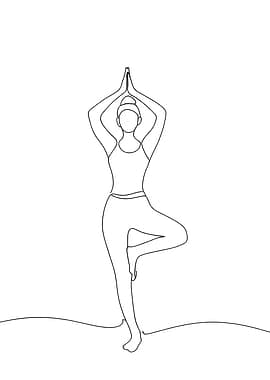 Yoga Pose Minimalist Line Art