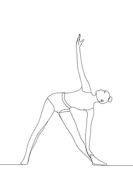 Yoga Pose Minimalist Line Art