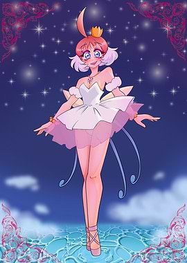 Ballerina Princess in Starry Night