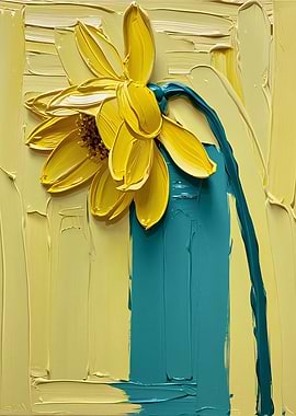 Abstract Sunflower Oil Painting