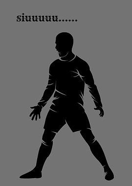 Cristiano Ronaldo Siuuu Celebration Silhouette