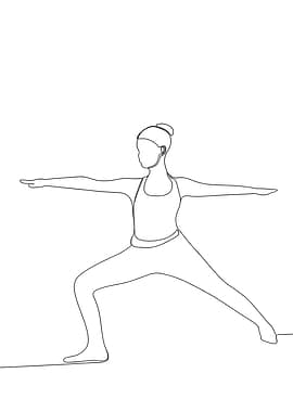 Yoga Pose Minimalist Line Art