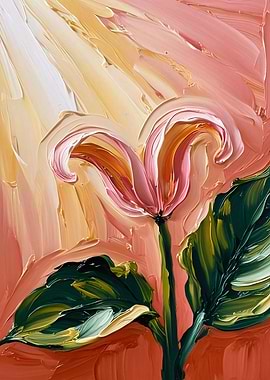 Calm Tulip Abstract Floral Painting