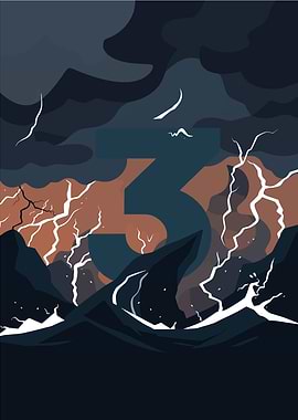 Stormy Sea with Number Three