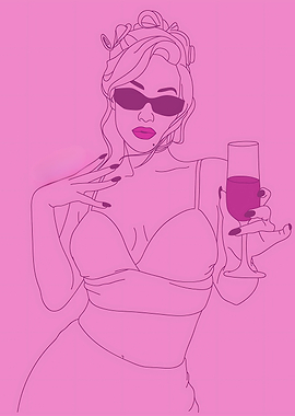 iggy azalea with Wine Illustration