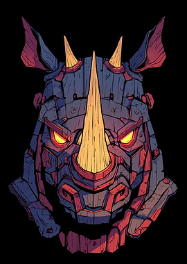 Stylized Rhino Head Illustration