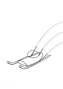 Minimalist Sled Line Art