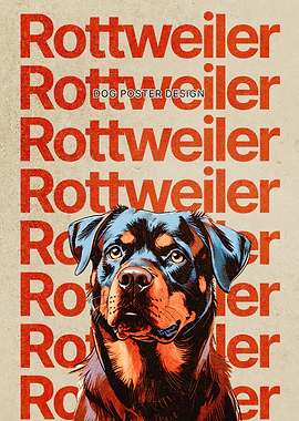 Rottweiler Dog Poster