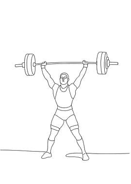 Weightlifter Minimalist Line Art