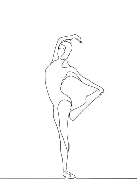 Woman In Yoga Pose Minimalist Line Art