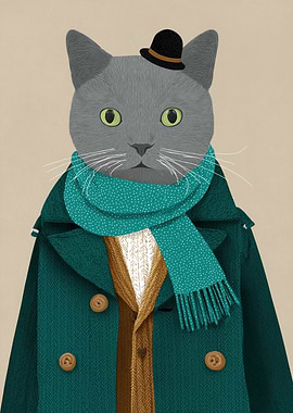 Dapper Cat Portrait