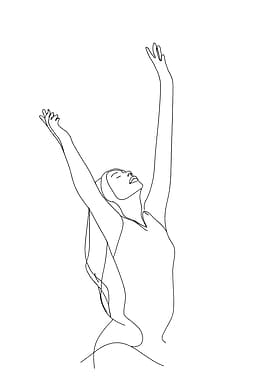 Woman In Yoga Pose Minimalist Line Art