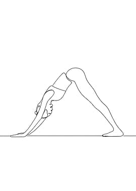 Yoga Pose Minimalist Line Art