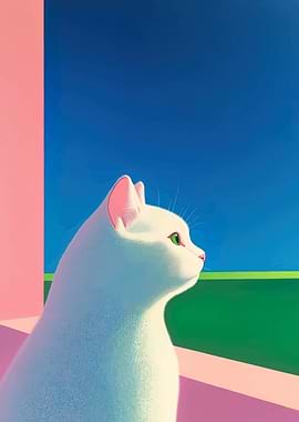 White Cat Gazing