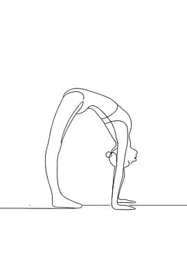 Woman In Yoga Pose Minimalist Line Art