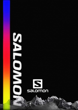 Salomon Brand Advertisement with Mountain Peaks