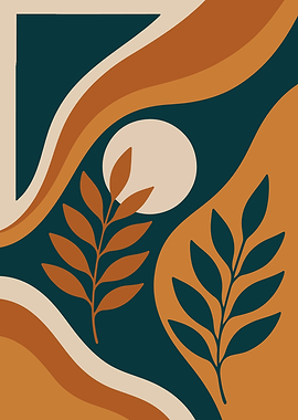 Abstract Botanical Art Print – Modern Plant-Inspired Wall Decor in Minimal Style