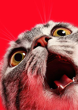 Close-up of a Cat Yawning